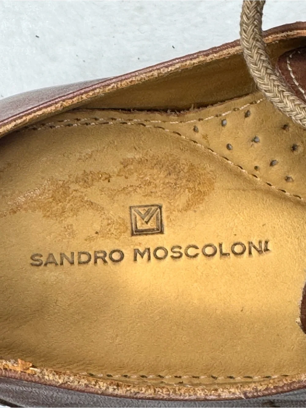 Sandro Moscoloni Cognac Leather Cap Toe Oxford Dress Shoes 7.5D